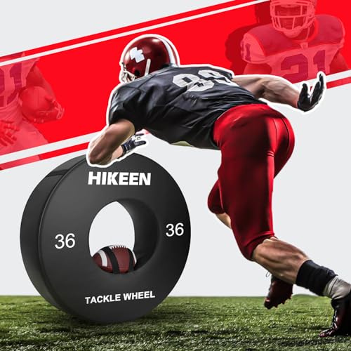 Hikeen Football Tackle Wheel Dummy Denser Softer Foam Tackling Dummies for Football Youth - Tackling Wheel with Straps (1PCS)
