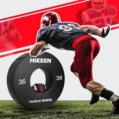 Hikeen Football Tackle Wheel Dummy Denser Softer Foam Tackling Dummies for Football Youth - Tackling Wheel with Straps (1PCS)