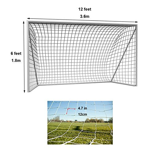 12x6 Feet Soccer Net, Standard Size for Match and Training Venues, Easy Installation & Comprehensive Protection (Only Nets)
