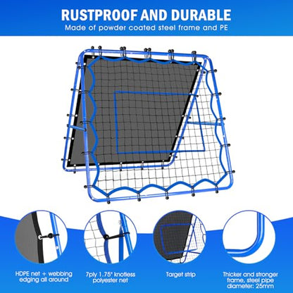 Volleyball Baseball Rebounder Net, Softball Rebounder Pitchback Net Quick Adjustments, Quick Adjustments Lacrosse Bounce Back Practice Equipment, Ideal for Outdoor Indoor and Backyard Training