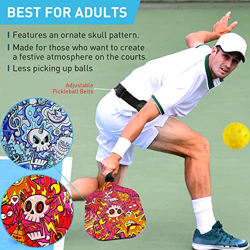 Pickleball Paddles Set of 4 for Beginners Men Women Adults - color: ‎Ornate Skull Pattern