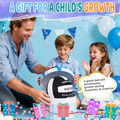 Soft Volleyball-Super Soft Fabric Light Volleyball for Indoor Practice Safe and Quiet Kids Youth Beginners House Yard Training Practice Games(Deflated) - color: Black,white