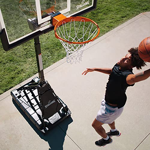 Spalding Momentous EZ Assembly Portable Adjustable Outdoor Basketball Hoop – Assembles in 30 Minutes or Less - color: 54" - Clear View - Black