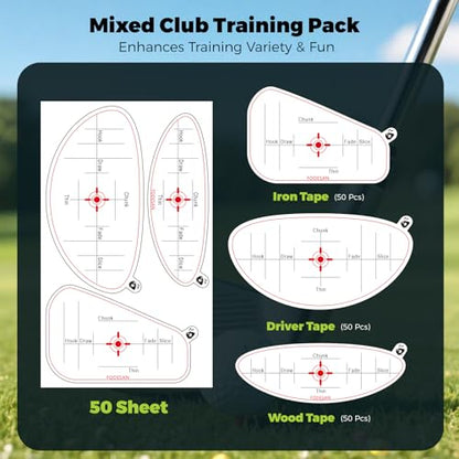 No-Residue Golf Impact Tape – 2026 Innovative High-Resolution Strike Stickers – Instant Swing Feedback, Fun & Effective Practice, Training Gift for Beginners & Pros - style: 150PC-Right-Handed Stickers