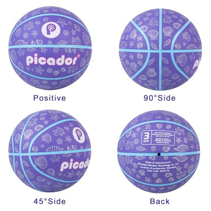 Kids Toddler Youth Size 3/5 Basketball 22/27.5" for Girls Boys Age 3-10 – Mini Small Basketballs Gift for Children Indoor Outdoor Play Training Sports(Deflated,Without Pump)