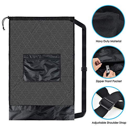 BROTOU Extra Large Mesh Ball Bag, Drawstring Socce Bag for Coach, Use for Basketball, Volleyball, Baseball, Mesh Equipmenbag with Adjustable and Portable Strap - size: 24” x 36”