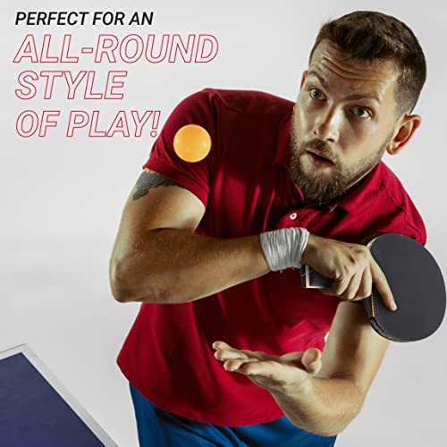 Killerspin Impact Series Table Tennis Paddles - Black/Black Ping Pong Racket, Table Tennis Equipment for Beginners/Intermediates - Ensures Solid Control and Spin - style: Impact D5 SmartGrip