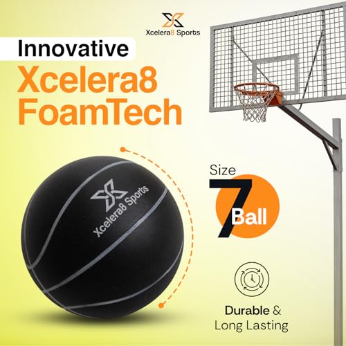 Silent Basketball Size 7 (29.5”) | Grooved Airless Indoor Basketball Quiet Dribbling Indoor Training | Dribble Dream Silent Soundless Basket Ball | Upgraded - Better Grip and Bounce