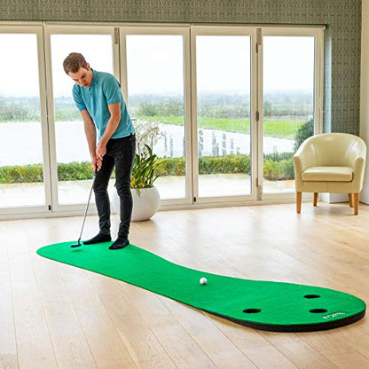 FORB Home Golf Putting Mat 10ft/12ft – Indoor Putting Green with Multiple Hole Targets, Incline Ramp & Non-Slip Foam Base – Golf Practice Mat for Accuracy, Distance Control & Home Training - size: 10ft