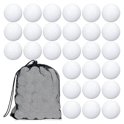100 Pcs Training Golf Balls Hollow Golf Plastic Ball with Mesh Drawstring Storage Bags for Training, White