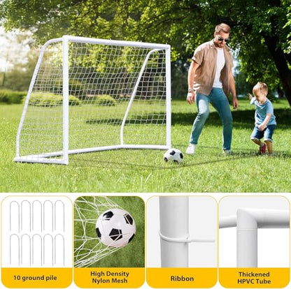 ZENY Portable Soccer Goal for Backyard,12x6 / 10x6.5 / 8x5 / 6x4 ft Kids Adults Soccer Net and Frame for Home Backyard Practice Training Goals, Soccer Training Equipment - style: 8 x 5 FT - 2 Pack