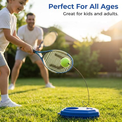 Tennis-Trainer Set, 2026 New Tennis Ball Training Baseboard Tennis rebounder with Weighted Base Portable Tennis Trainer Multifunctional Tennis Solo Practice kit