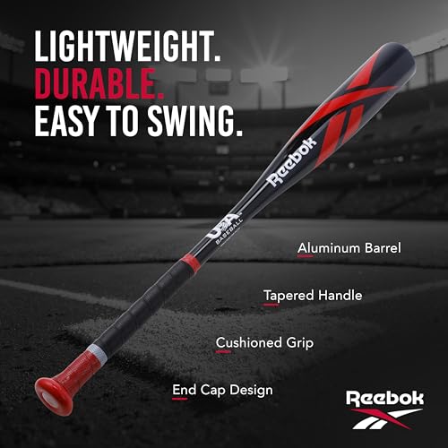 Reebok - T Ball Bat, 26-Inch Aluminum Bat for Kids & Youth, Baseball Bat for Practice, Training, and Beginners (Black) - color: Black