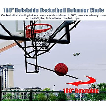 Shot Basketball Returner Hanging Return Attachment for Hoop Large Rotatable Shooting Practice Net