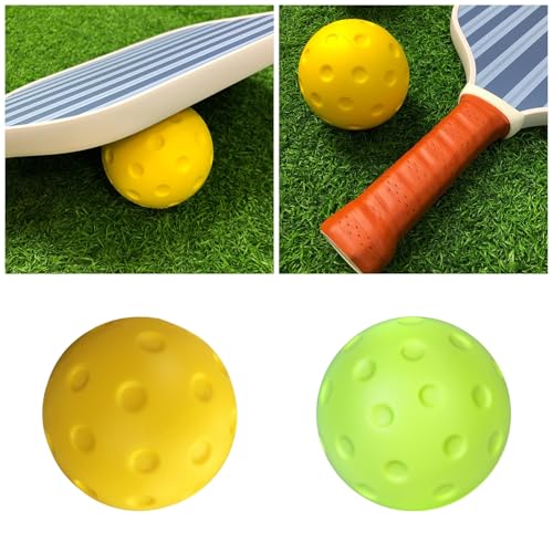 Quiet Foam Pickleballs Practice Balls Soft PU Balls Indoor & Outdoor for Reduced Noise Enduring Quiet Foam - color: Emerald green