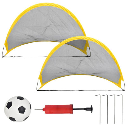 2Pcs Soccer Goal Net Set with Inflator, Portable Football and Iron Nails, Portable Outdoor Soccer Net for Boys Backyard Game, Sports Practice Training Equipment