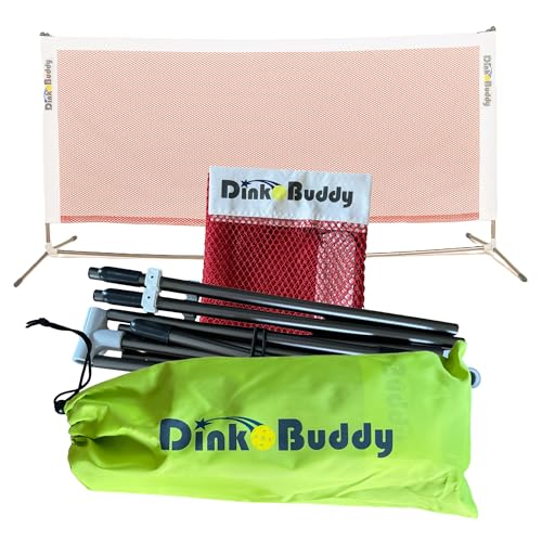 Mini Pickleball Net Set - Ultraportable, Fits in Backpack - 11-ft, 6-ft or 6-ft x 2-Pack Options, or 4-ft for Kids - Pickleball Net Portable Outdoor/Indoor Play - Sports Kit for Women, Men & Kids - color: Red Net, size: 6-ft