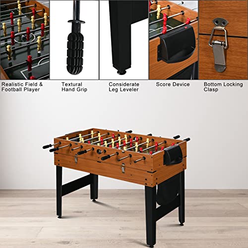 7-in-1 Multi Game Table, Full Size Combo Arcade Table Set, Combination Games Table for Family, Adults with Hockey, Pool, Foosball, Ping Pong, Shuffleboard, Chess and Backgammon