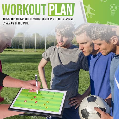 ZPU Dry Erase Coaching Board, Magnetic Coaches Clipboards, Portable Foldable Tactics Board with Dry Erase Marker Pen and Magnets – Basketball, Football, Soccer, Hockey
