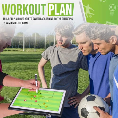 ZPU Dry Erase Coaching Board, Magnetic Coaches Clipboards, Portable Foldable Tactics Board with Dry Erase Marker Pen and Magnets – Basketball, Football, Soccer, Hockey