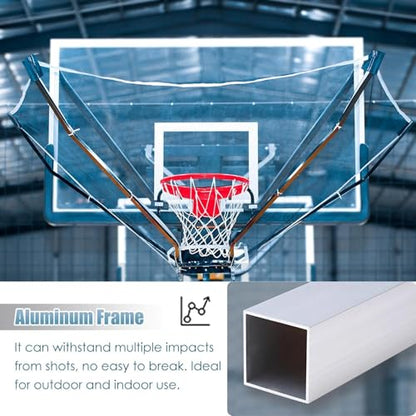 Basketball Practice Network Funnel-Shaped Shooting Practice Return Attachment, Kids/Youth/Adults Basketball Hoop Rebounder Net, Basketball Training Aid Equipment Foldable