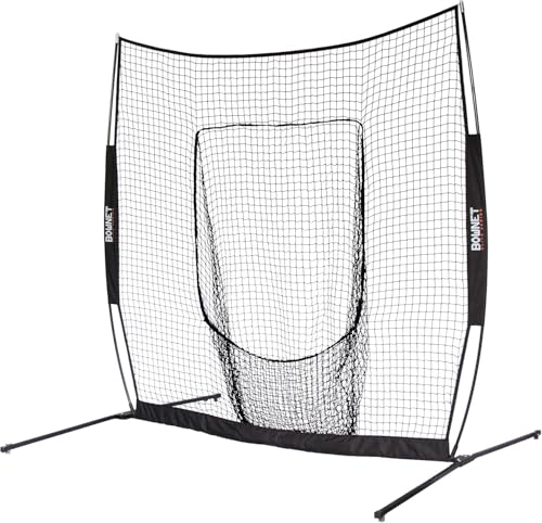 Bownet Big Mouth Elite Baseball & Softball Hitting Net – Heavy-Duty Portable 8' x 8' Batting Practice Net with Energy Absorption System – Includes Carry Bag for Indoor & Outdoor Use