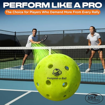 Eco Sports Pickleball Balls Outdoor – Pack of 6, 40 Hole Regulation Outdoor Pickle Balls for Training and Matches – USAPA Approved