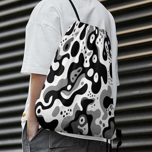 Beam Bag Large Capacity Drawstring Backpack for Volleyball Baseball Sports Workout Gear Travel Men Women, Black Camo Bags - color: Picture (638)