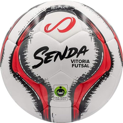 Senda Vitoria Premium Match Futsal Ball, Fair Trade Certified - color: Red/Grey, size: Size 3