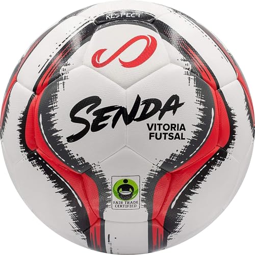 Senda Vitoria Premium Match Futsal Ball, Fair Trade Certified - color: Red/Grey, size: Size 4