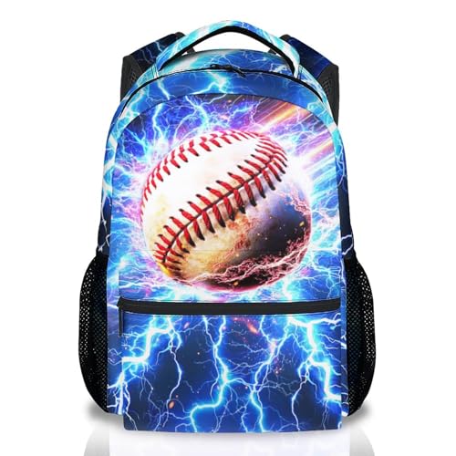 Baseball Backpack for School, Kids Backpacks for Boys Teens - Large Capacity Sports Bookbag Gifts for Elementary Middle Primary Students (17 Inch) - color: Blue