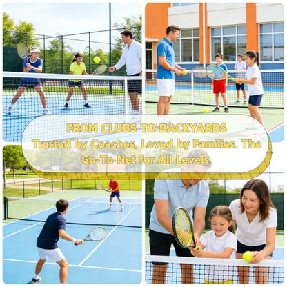 Professional Tennis Net 42ft x 3.5ft Single Layer | Heavy Duty Court Replacement with 6mm Cable & Complete Kit | UV/Waterproof, Value-Priced for Court Builders & Schools