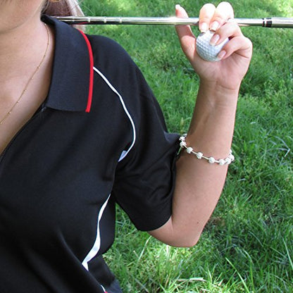Golf Goddess Stroke/Score Counter Bracelet - color: Silver Golf Ball Bead