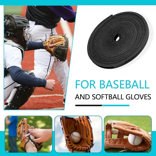 Baseball Glove Lace, Mitt Lace Repair Kit Softball 2 Leather Laces and 2 Lacing Needles for Catcher's Glove - color: Black