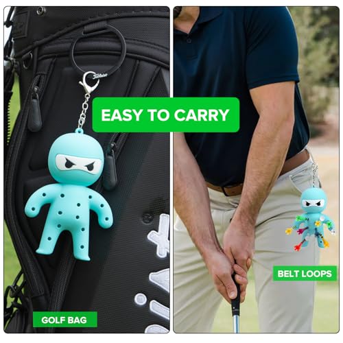 Golf Tee Holder, Ninja Portable Funny Golf Tees Holder Keychain Golf Gift Golf Accessories for Men & Women - color: Blue