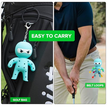 Golf Tee Holder, Ninja Portable Funny Golf Tees Holder Keychain Golf Gift Golf Accessories for Men & Women - color: Blue