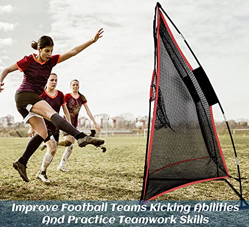 3x6FT Football Net with Throwing Target Strike Zone for Kicking Punting and QB Accuracy Training Portable Football Practice Equipment with Steel Base and Carry Bag - size: 3X6FT with Throwing Target