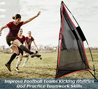 3x6FT Football Net with Throwing Target Strike Zone for Kicking Punting and QB Accuracy Training Portable Football Practice Equipment with Steel Base and Carry Bag - size: 3X6FT with Throwing Target