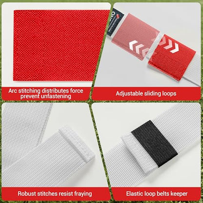 Flag Football Belts, Set of Flag Football Flags for Kids Adults, and Youth, Adjustable Flag Football Set 14 Players - color: White and Red