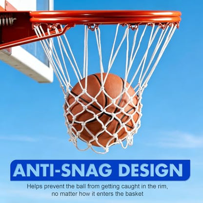 REGUICORP Heavy Duty Basketball Net Replacement, 12 Loops Premium Basketball Hoop Net, All Weather Anti Whip Nets for Indoor or Outdoor, Professional Basketball Accessories