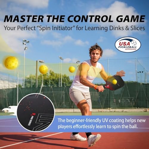 USAPA Approved Pickleball Paddles Set of 4 - T-300 Carbon Fiber Hybrid for Soft Touch & Control - Quiet Lightweight Core - Complete Starter Kit with Bag & Balls for Family & Beginners