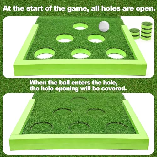 Golf Putting Mat, Practice Golf Putting Green Training Aid for Indoor, Outdoor at Home, Office, Backyard with Putter and Balls 9.84 ft - size: Width: 17.7 in; Length: 9.84 ft