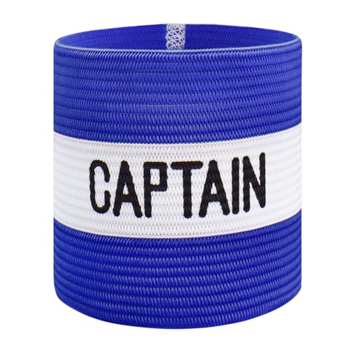 Classic Captain's Armband for Soccer Training, Adults & Youths Elastic Arm Band Captain Armbands Team Sports Accessories - color: Blue, size: Junior