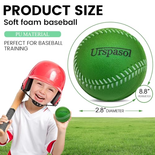 Foam Baseballs Soft Baseball Multi-Color Foam Ball for Kids with Carrying Bag 9 inch Practice Baseballs Tballs Safe for Throwing, Catching,Fielding,Pitching and Batting Practice