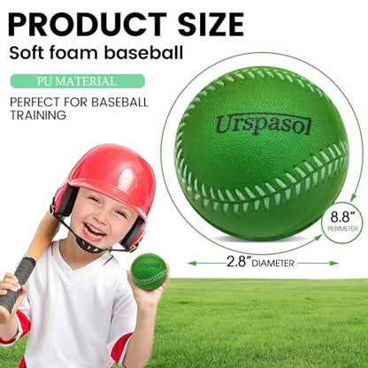 Foam Baseballs Soft Baseball Multi-Color Foam Ball for Kids with Carrying Bag 9 inch Practice Baseballs Tballs Safe for Throwing, Catching,Fielding,Pitching and Batting Practice