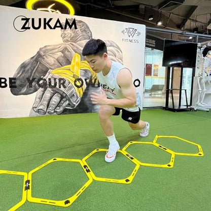 Hex Agility Rings for Speed Training & Agility Footwork Training Speed Hurdles Ladder - size: 12 RING