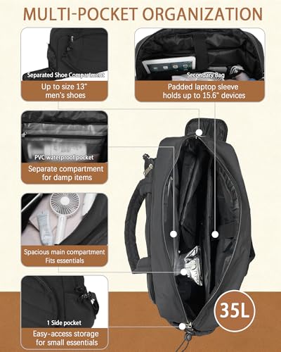 Roomy Tennis Gym Bag for Women - Tennis Tote Holds 2 Rackets, Shoe Compartment&Wet Pocket, Lightweight Sports Duffle, Fits 15.6" Laptop, Overnight Weekend Bag with Shoulder