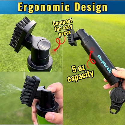 2025 Steel Wire Retractable Clip, Golf Brush, Golf Accessories, Golf Club Cleaner, Golf Water Brush, 5oz, Perfect Golf Gift for Men & Women, Golf Club Spray Brush, Golf Item, USA company (Black)