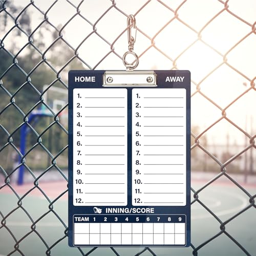 WISYOK Double-Sided Dry Erase Baseball Clipboard for Coaches, Baseball Coaching Lineup Board with Marker Deep Blue - style: Baseball Deep Blue