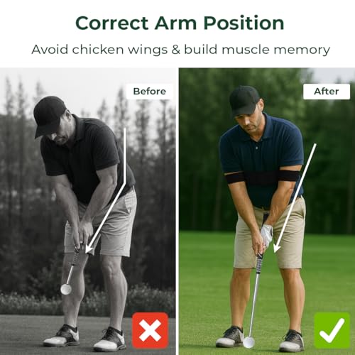 Tempo Stick Golf, Retractable Golf Swing Training Aid Right Handed, Telescopic Click with Grip Trainer for Daily Warm-Up, Best Indoor Golf Swing Trainer, Practice Club and Beginners